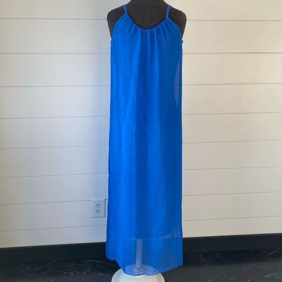 NEW ROSEMARINE SILK BLAND MADE IN ITALY SPAGHETTI STRIP LONG Dress SIZE S ROSEMA - Picture 1 of 8